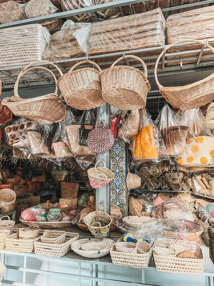 Casablanca Morocco baskets at the Habous quartier- Photo credit Donna Vallance