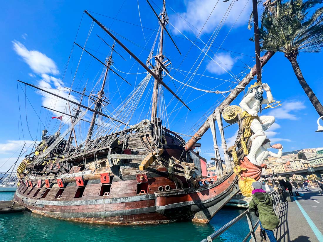 Genoa Galleon ship in the port