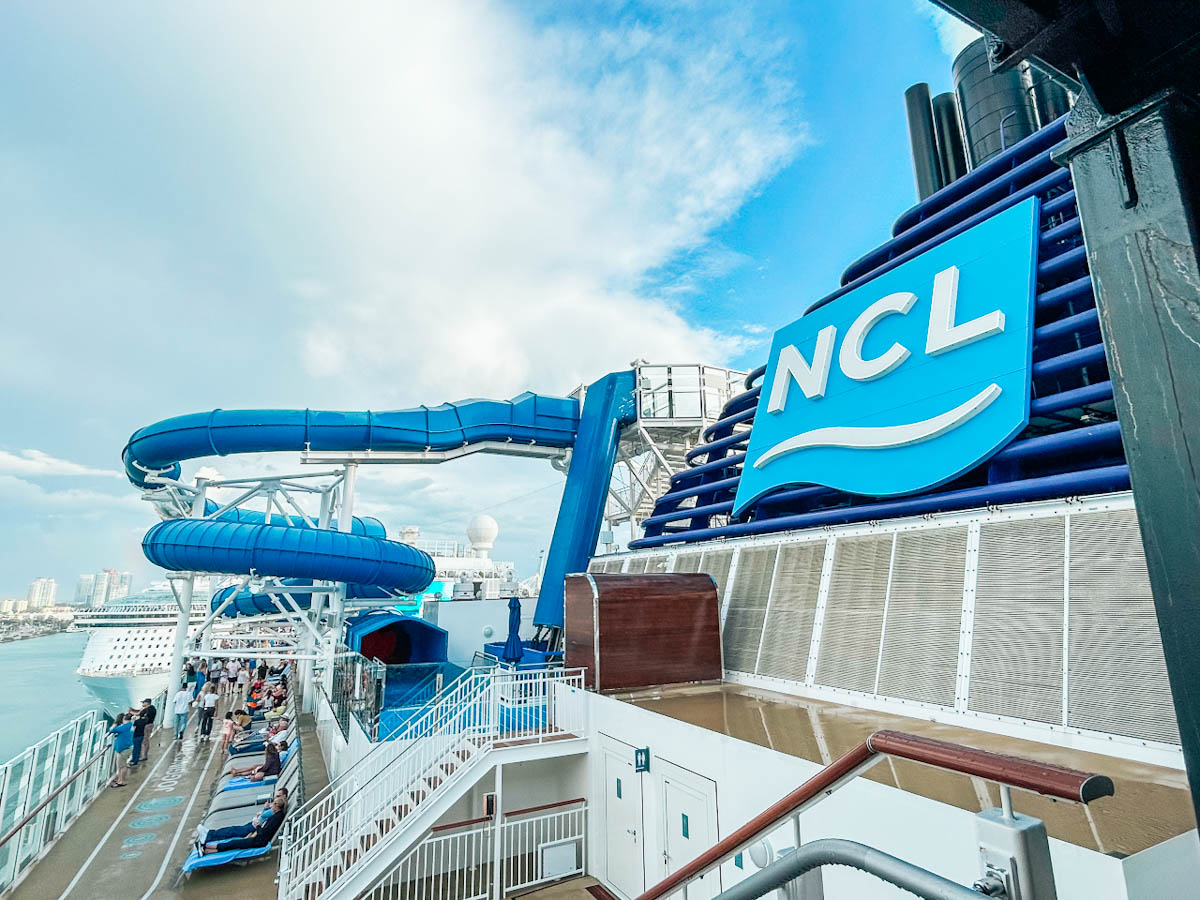 slides on Norwegian Encore cruise ship