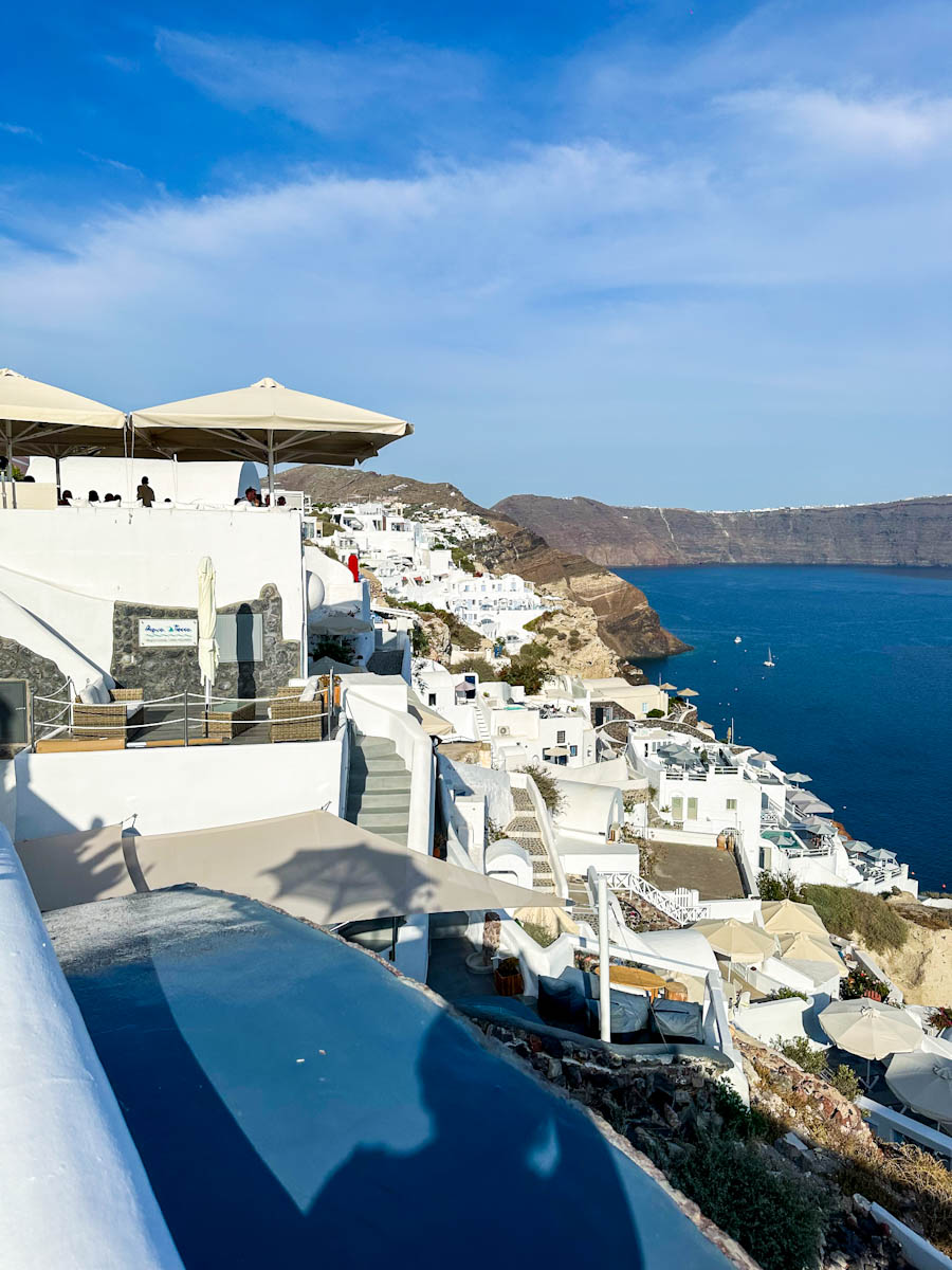 Oia Santorini view of the coast line
