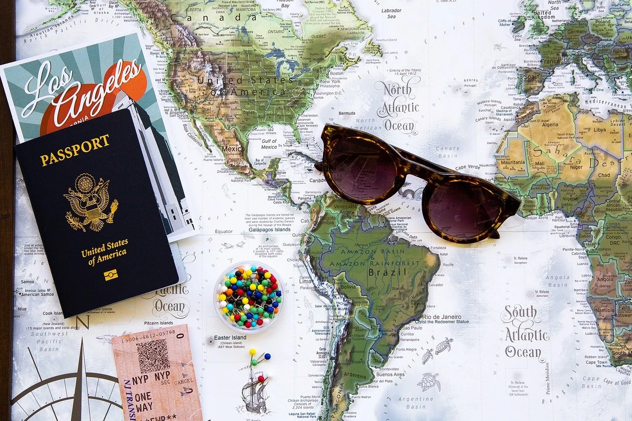 Map and passport picture