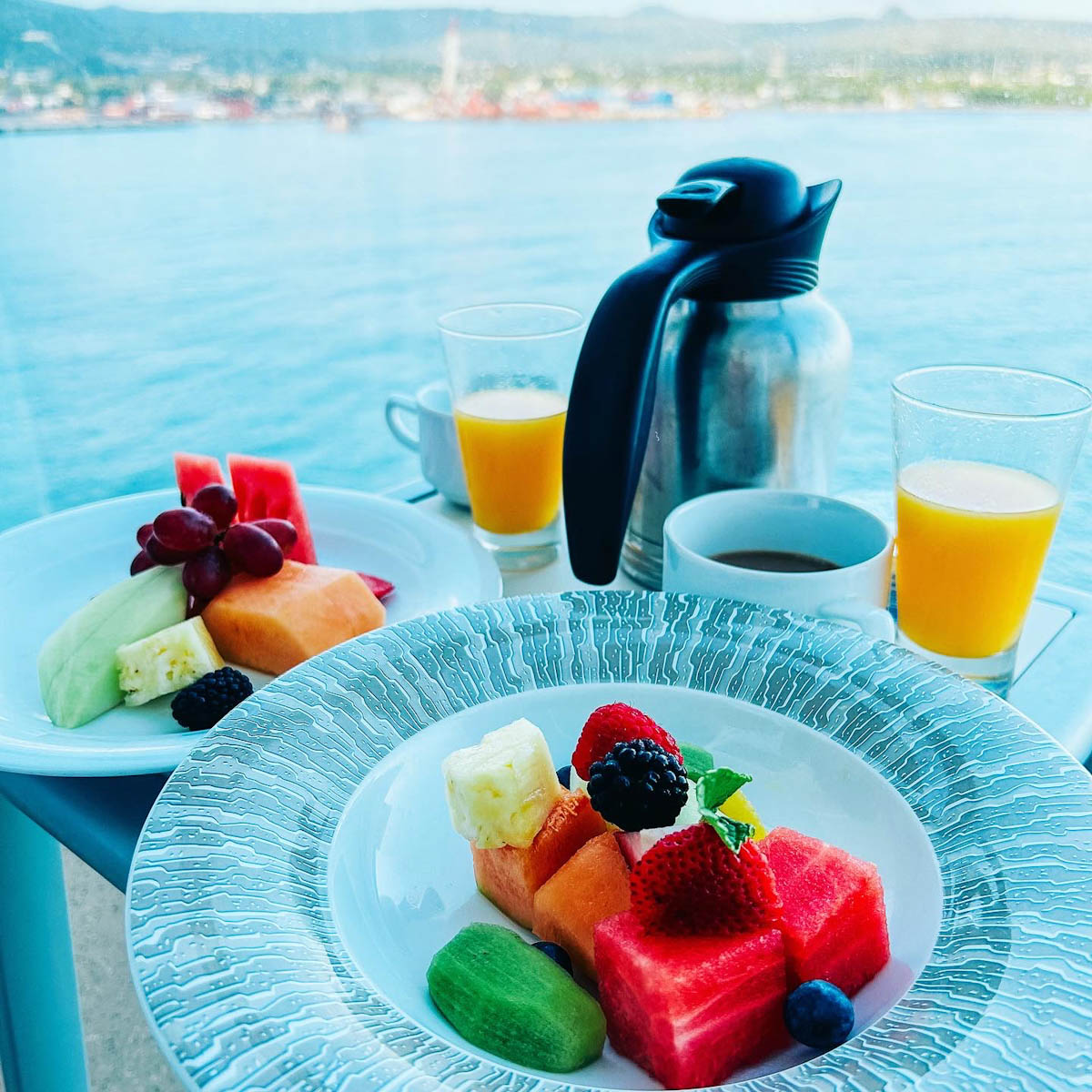 Room service breakfast Main Pool On Norwegian Encore