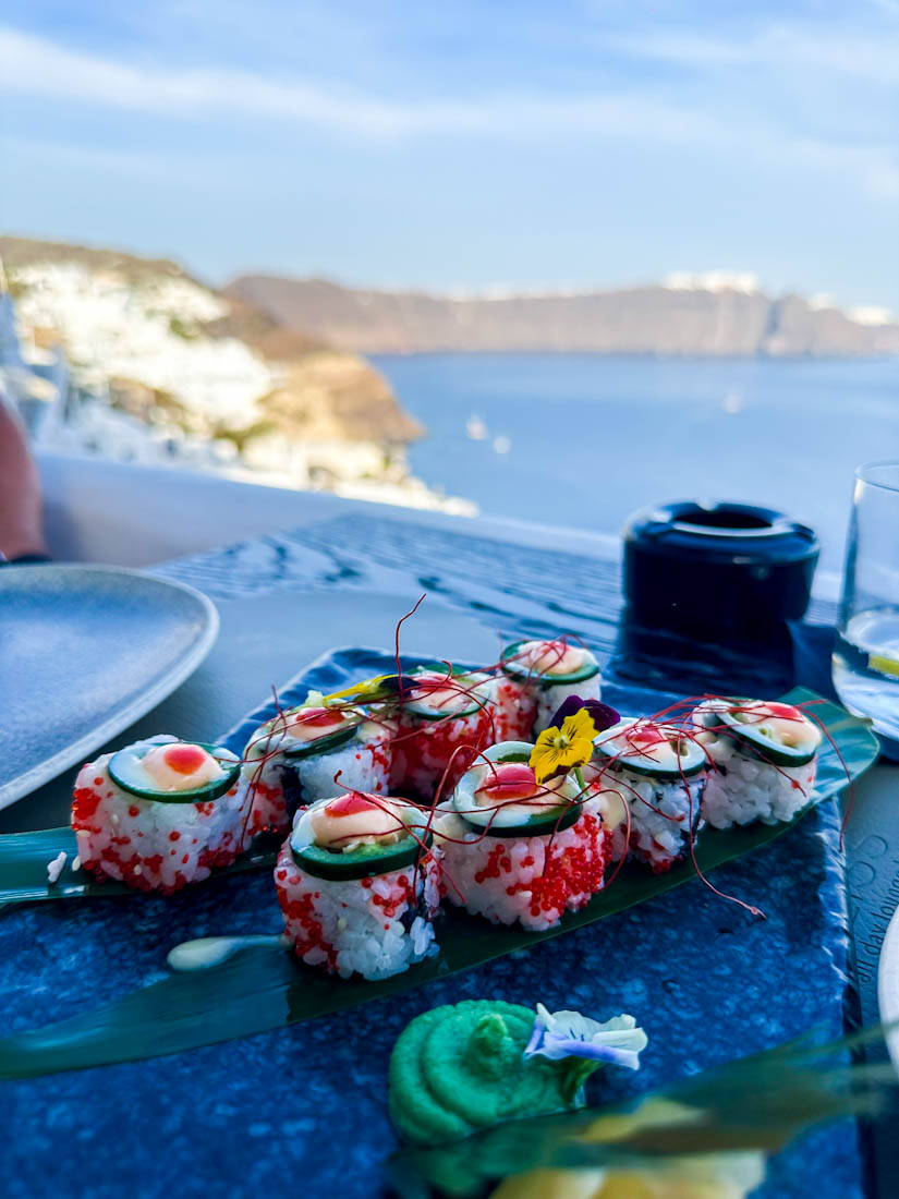 Sushi in Bliss Lounge Santorini