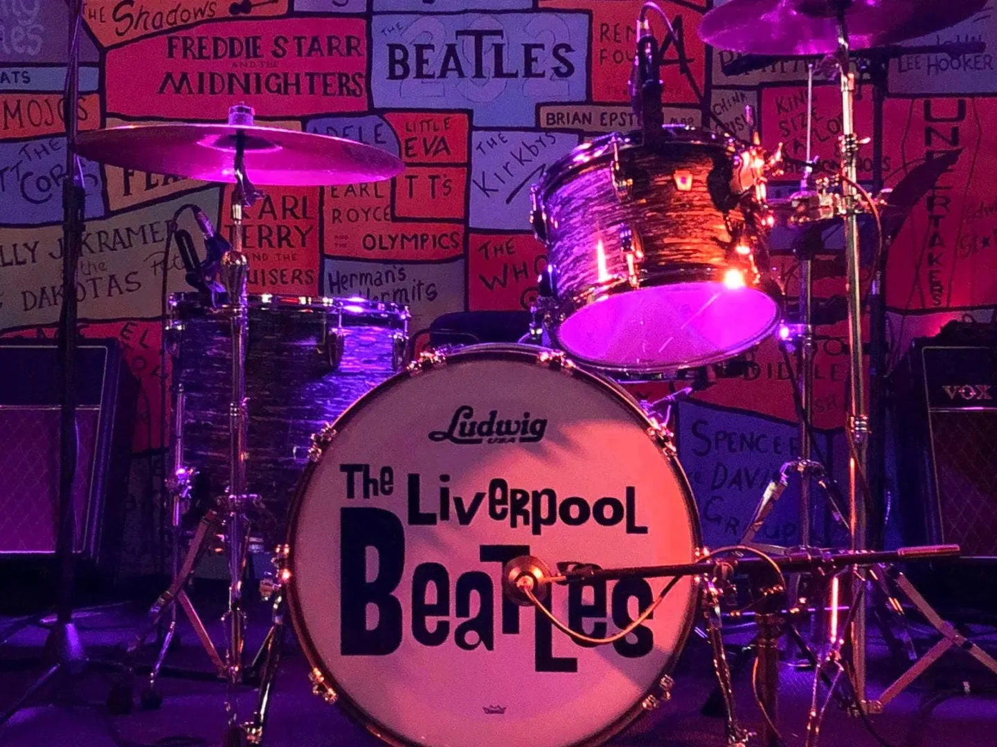 The Cavern Club NCL Encore ship picture of the drums