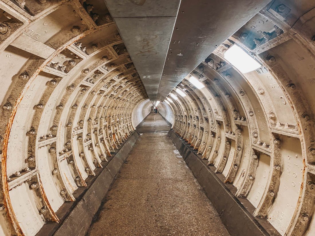 view of the Greenwich foot tunnel inside