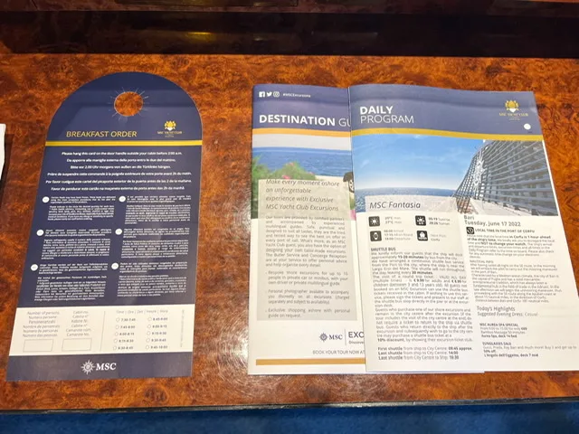 MSC Fantasia Planners