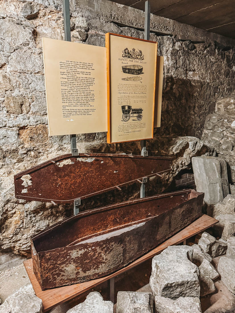 St Bride's crypt coffin