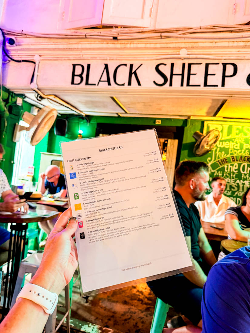 Black Sheep company beer bar singapore.