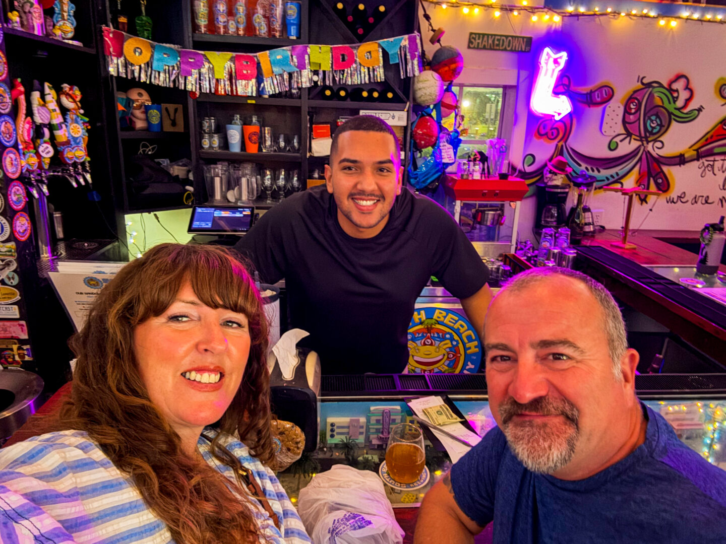 South Beach Brewing Company people at the bar with Juan.