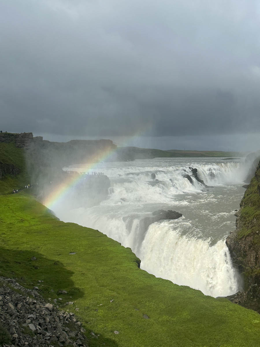 Waterfall-Iceland- wth a rainbow behind it