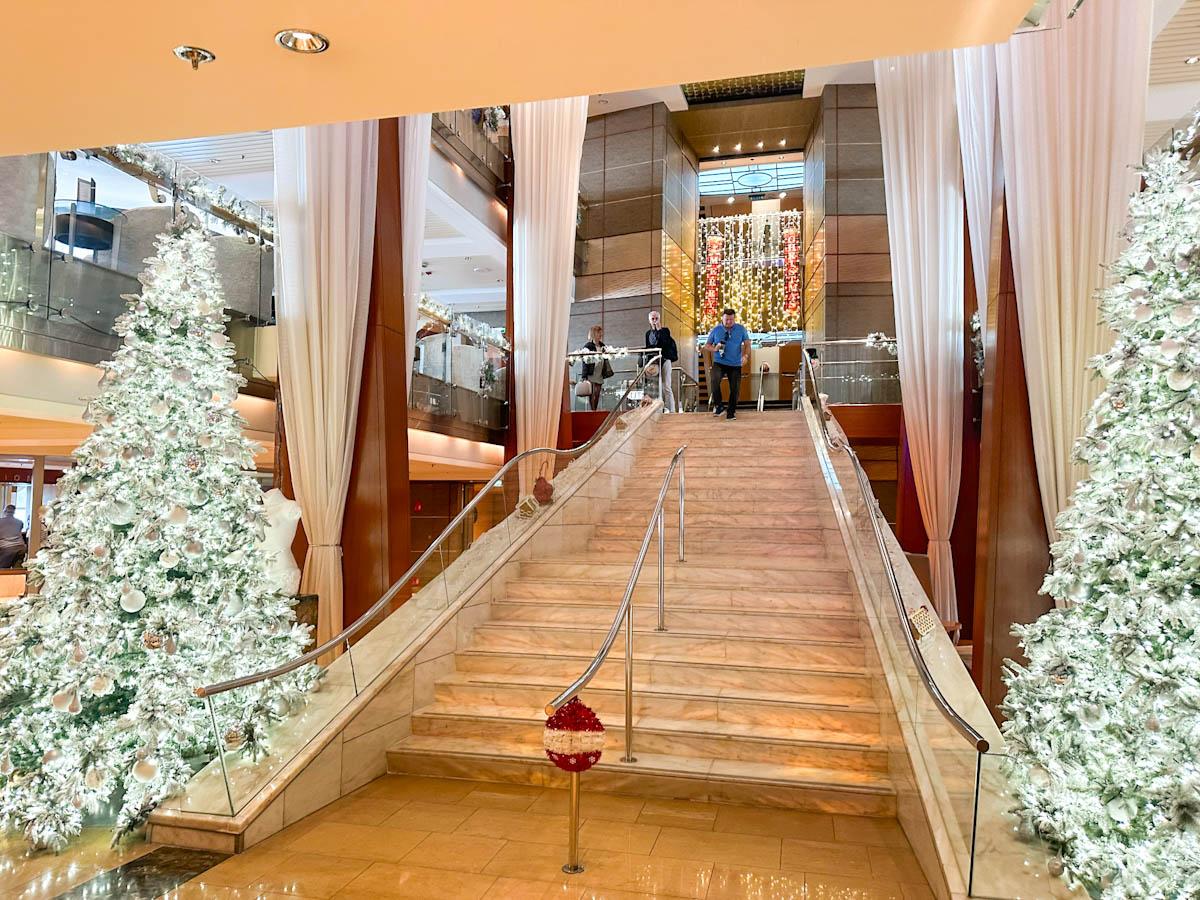 Celebrity-Infinity-Christmas-trees-in-the-Atrium