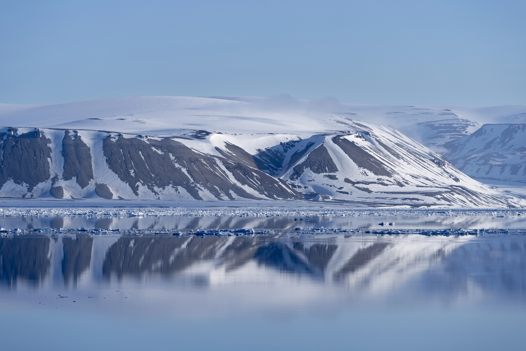 Snow covered mountains of Svalbard Artic