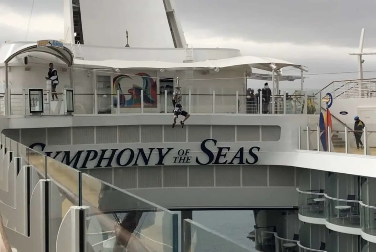 Symphony of the Seas Broadwalk and zip line
