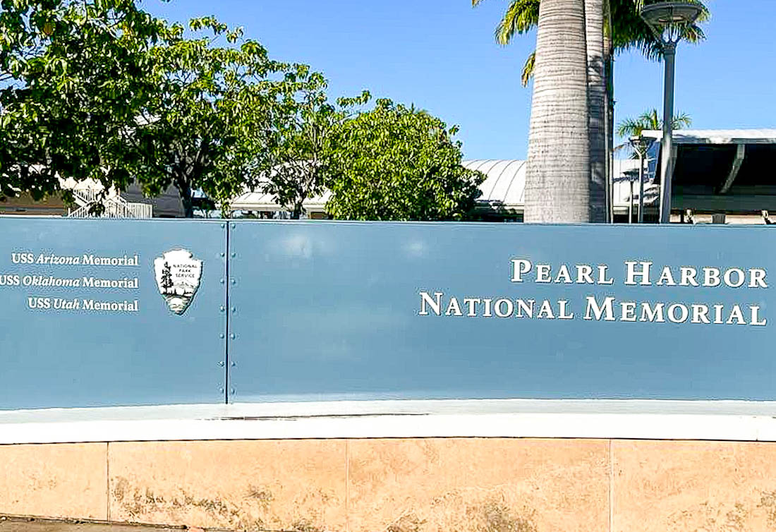 USS Arizona Memorial entrance sign
