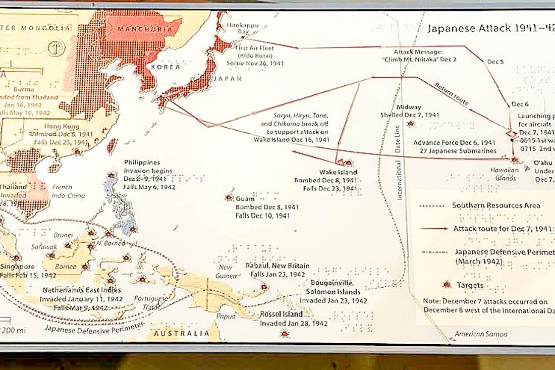 USS Arizona Memorial map of attack