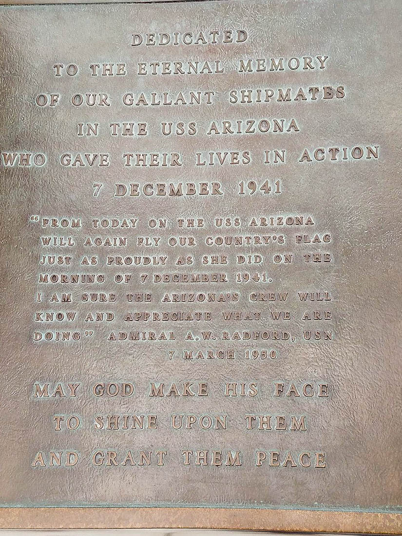 USS Arizona Memorial plaque